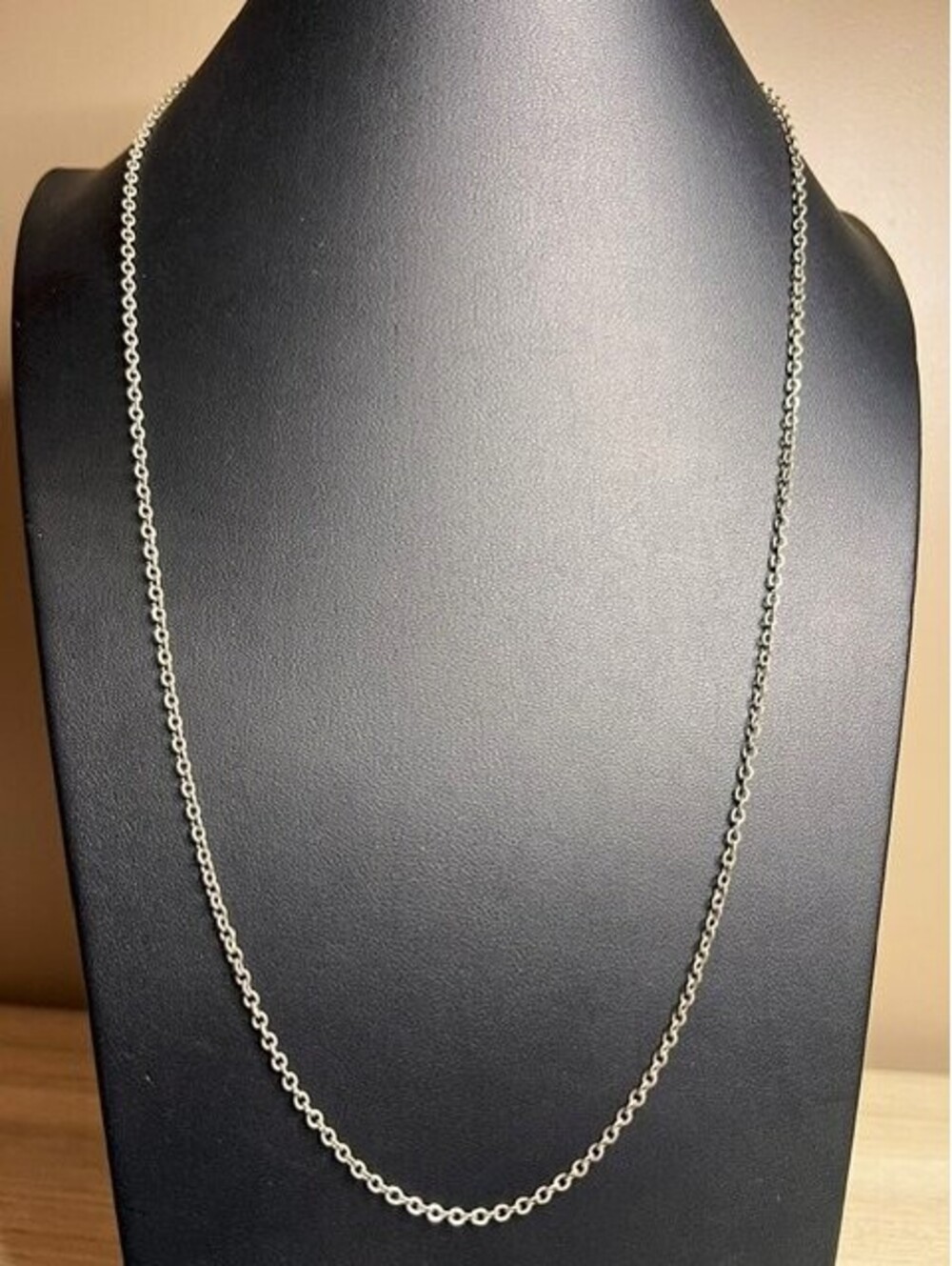 B6564 Sterling Silver 925 Rolo Chain Necklace 26" Oval Link 6.1g